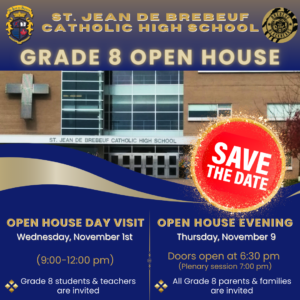 Grade 8 Open House is coming up – SAVE THE DATE 🍎