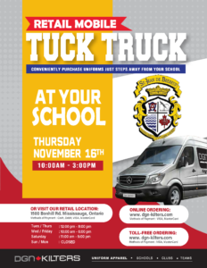 Uniform Tuck Truck at SJDB on November 16th